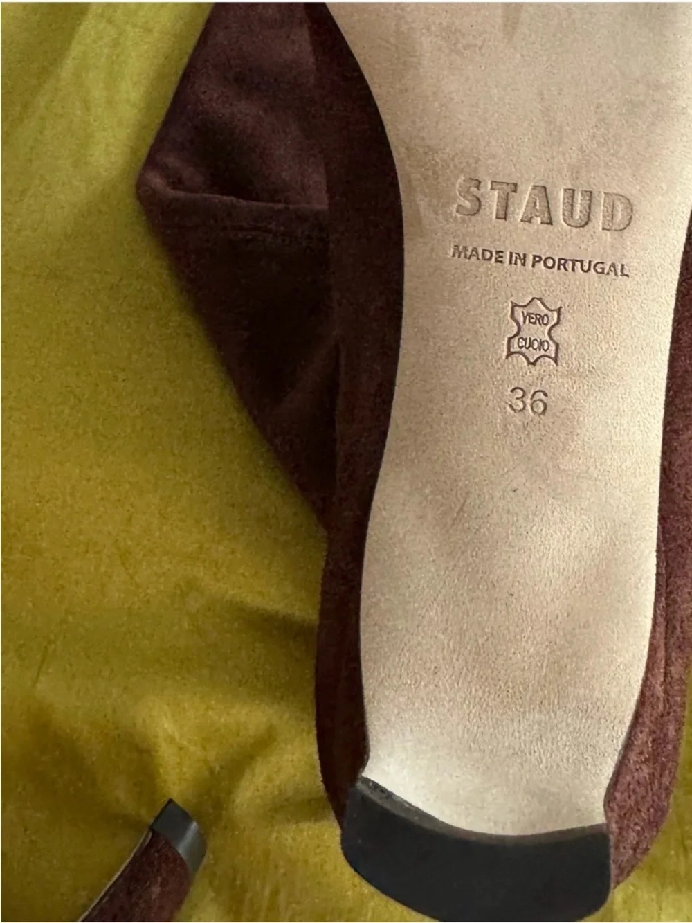 STAUD Chestnut Suede Knee-High Boots
